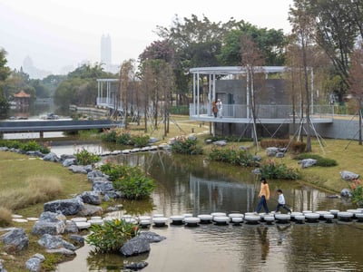 The lotus-inspired Honghu Park