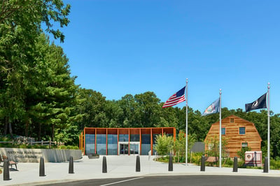 National Purple Heart Hall of Honor, conceived as a modern temple integrated into the rustic landscape