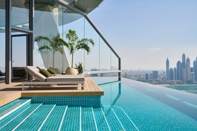 Aura Skypool, boasting spectacular views across the Dubai skyline