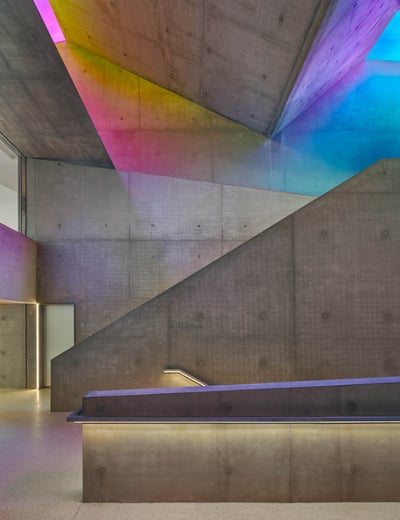 Charles Aznavour Conservatoire of Music, Drama and Dance, transverse perspectives and radiant colors