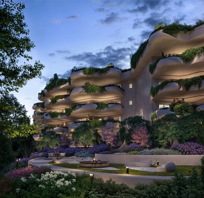 Terrazze Fedro, rounded shapes and panoramic views of Rome