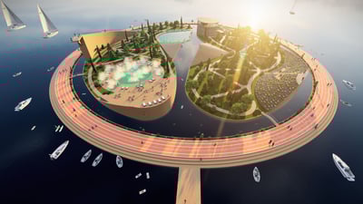 Lugano Floating Park,  a combination of 3 islands