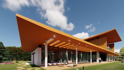 Villa M2, designed as a long structure