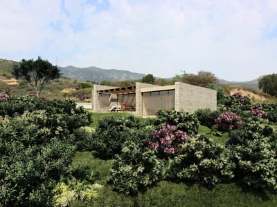 Sardinian stone hideaway, a sustainable and visually striking structure