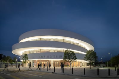 The stunning Shaw Auditorium is a new gateway to Hong Kong University of Science and Technology in Kowloon, Hong Kong