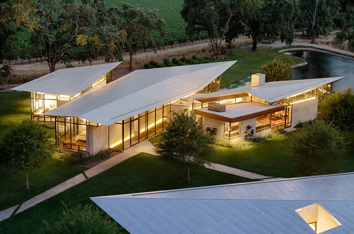 Crystals in the Landscape: a sharp-angled House embedded in California’s Wine Country