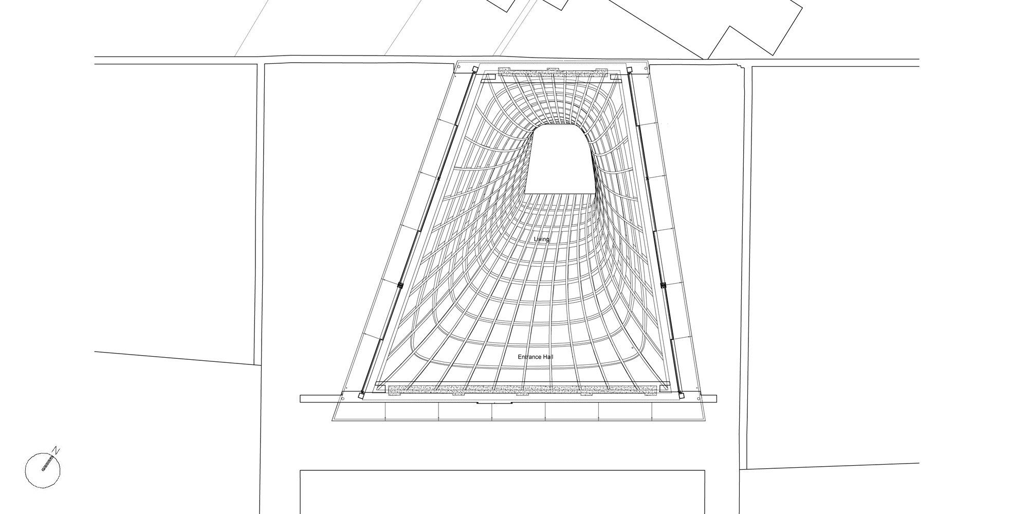 Pianta della struttura di copertura | © Gianni Botsford Architects
