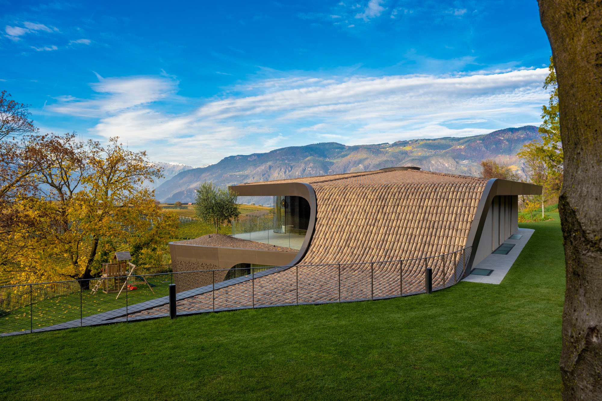 Set among vineyards and groves in Bolzano, Villa EB is reborn