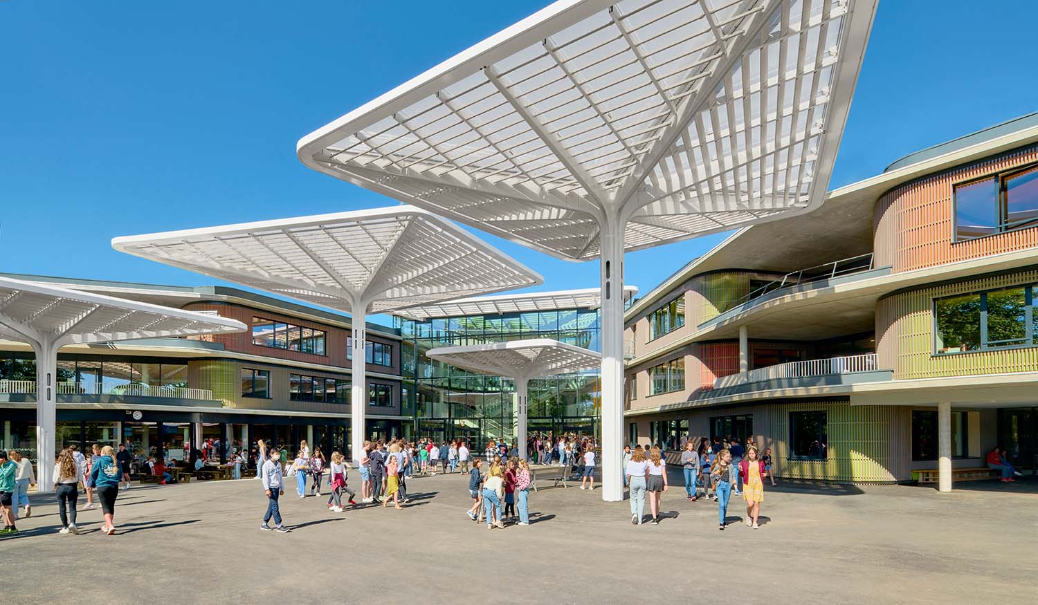 Lycée Franco-Allemand, Behnisch Architekten and Atelier 2A+ © David Matthiessen, courtesy of Behnisch Architekten