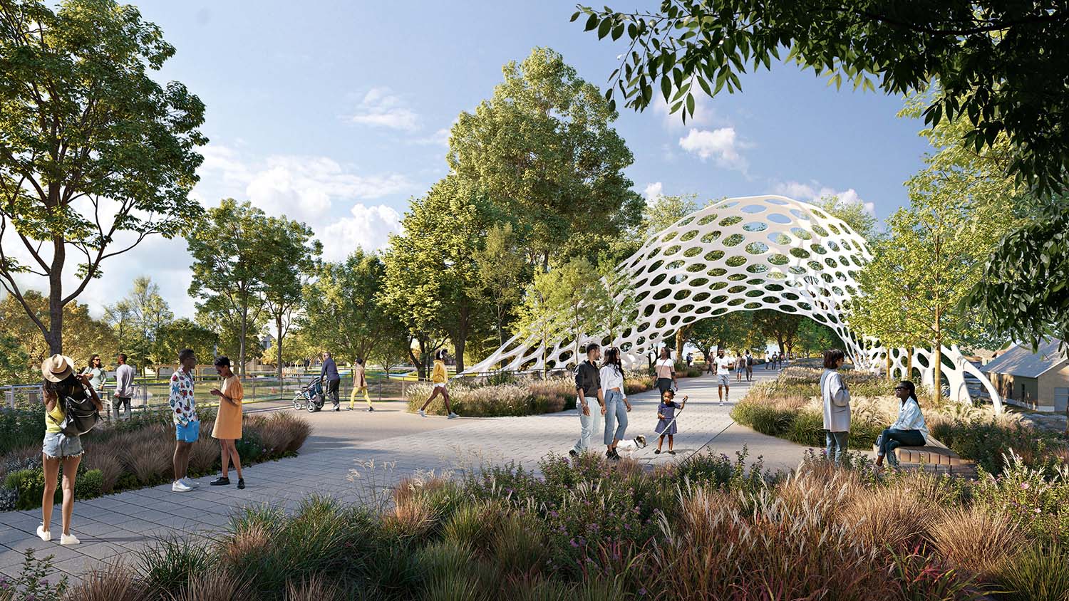 Strategie per un futuro equo e inclusivo - courtesy Gensler Englewood Agro-Eco District Land Use Plan, Chicago, Illinois, USA, in corso.